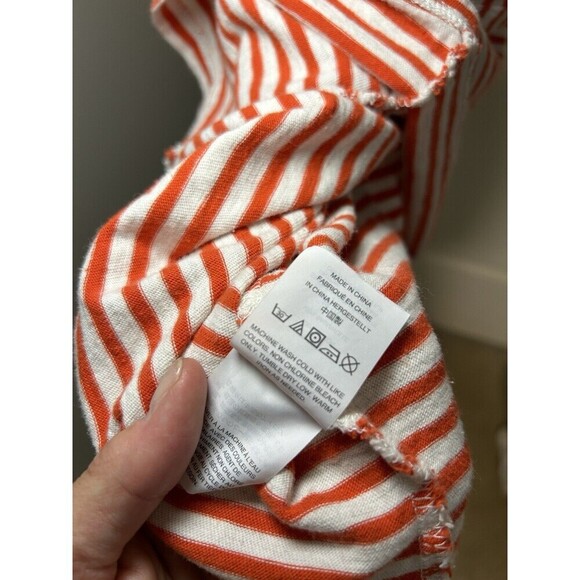J CREW Orange and White Striped Tank T-shirt Dress Size Medium - Picture 7 of 8